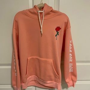 Pink Rose Hoodie. - Medium